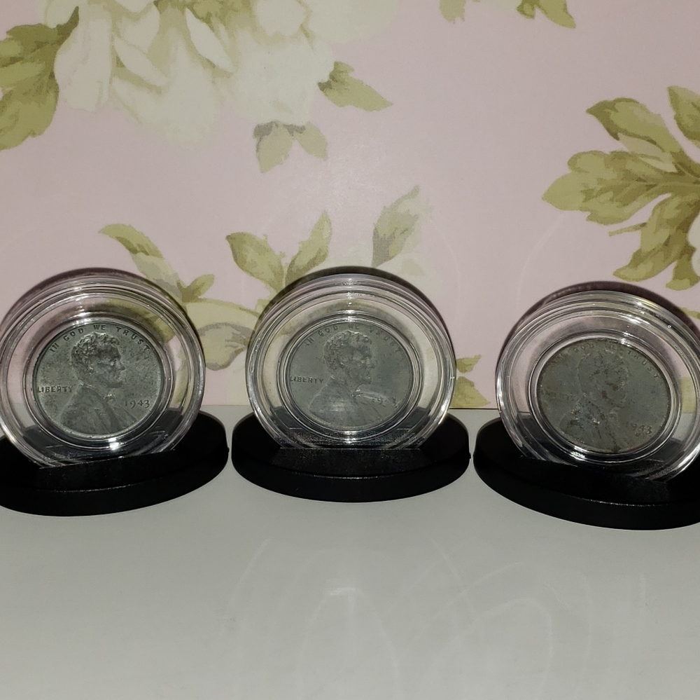 1943 P,D,S, WARTIME Steel Cents Pennies Set